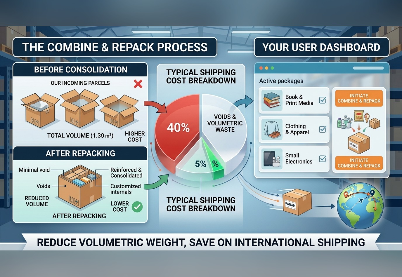 Combine & Repack Explained: How to Save the Most on Shipping